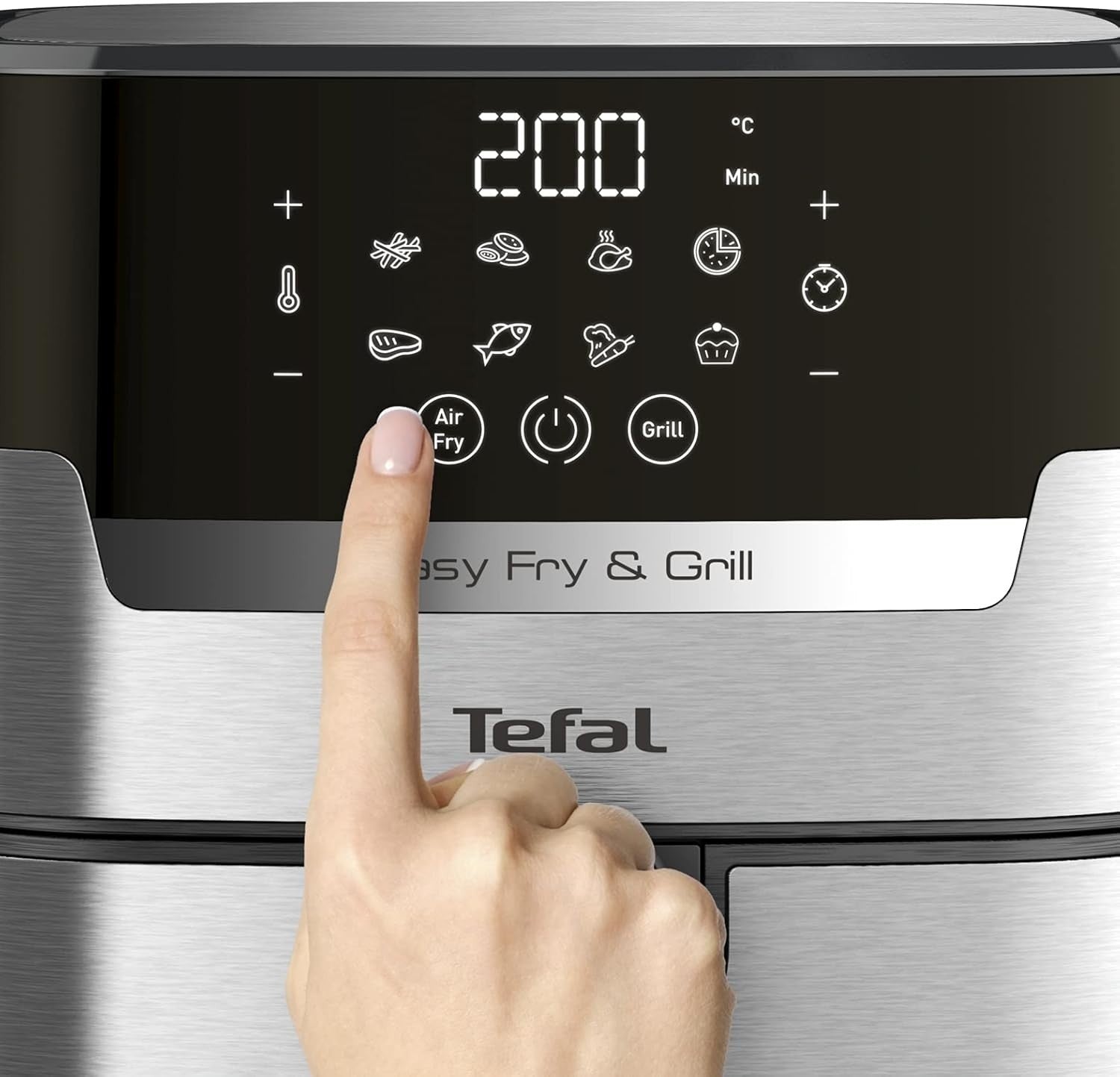 Air Fryer Grill 2-in-1 Digital 4.2L 1550W 8 Programs Dehydrate No Preheat
