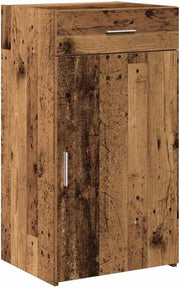 Rustic Old Wood Sideboard Cabinet with Drawer & Shelves – Durable Storage