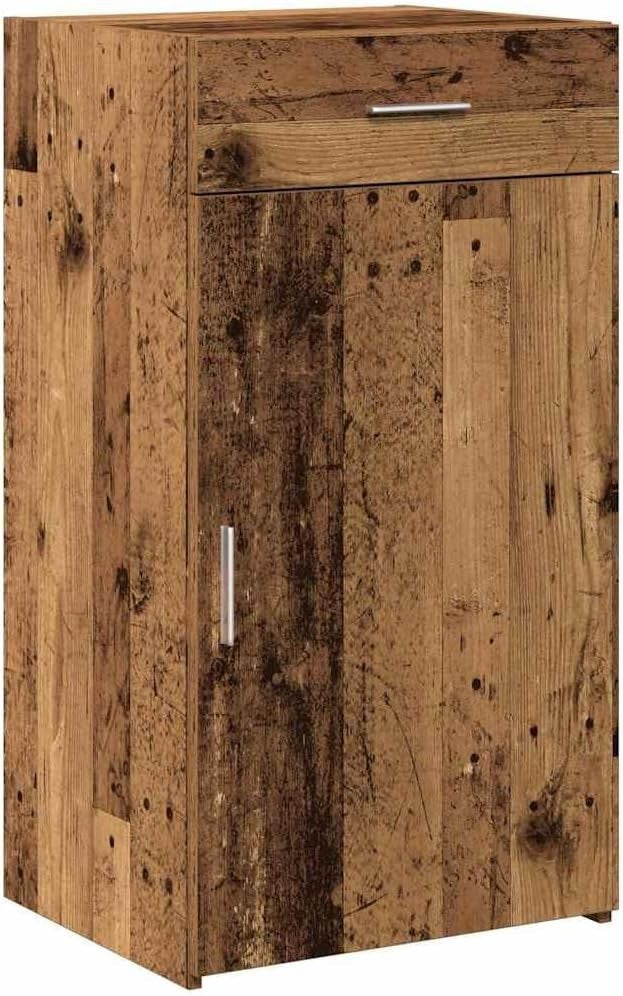 Rustic Old Wood Sideboard Cabinet with Drawer & Shelves – Durable Storage