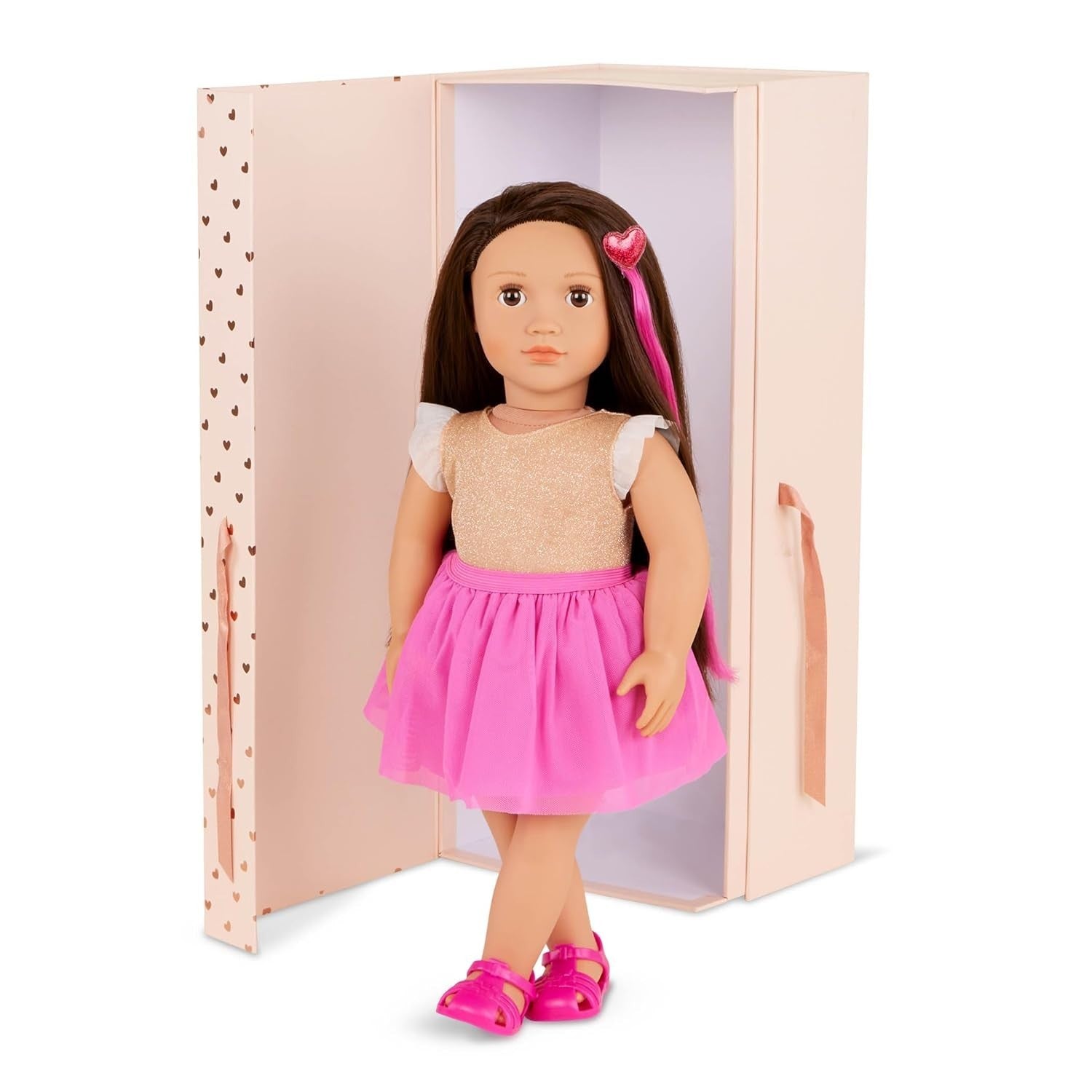 18-Inch Fashion Starter Doll Brown Hair Hazel Eyes 3 Outfits Gift Box