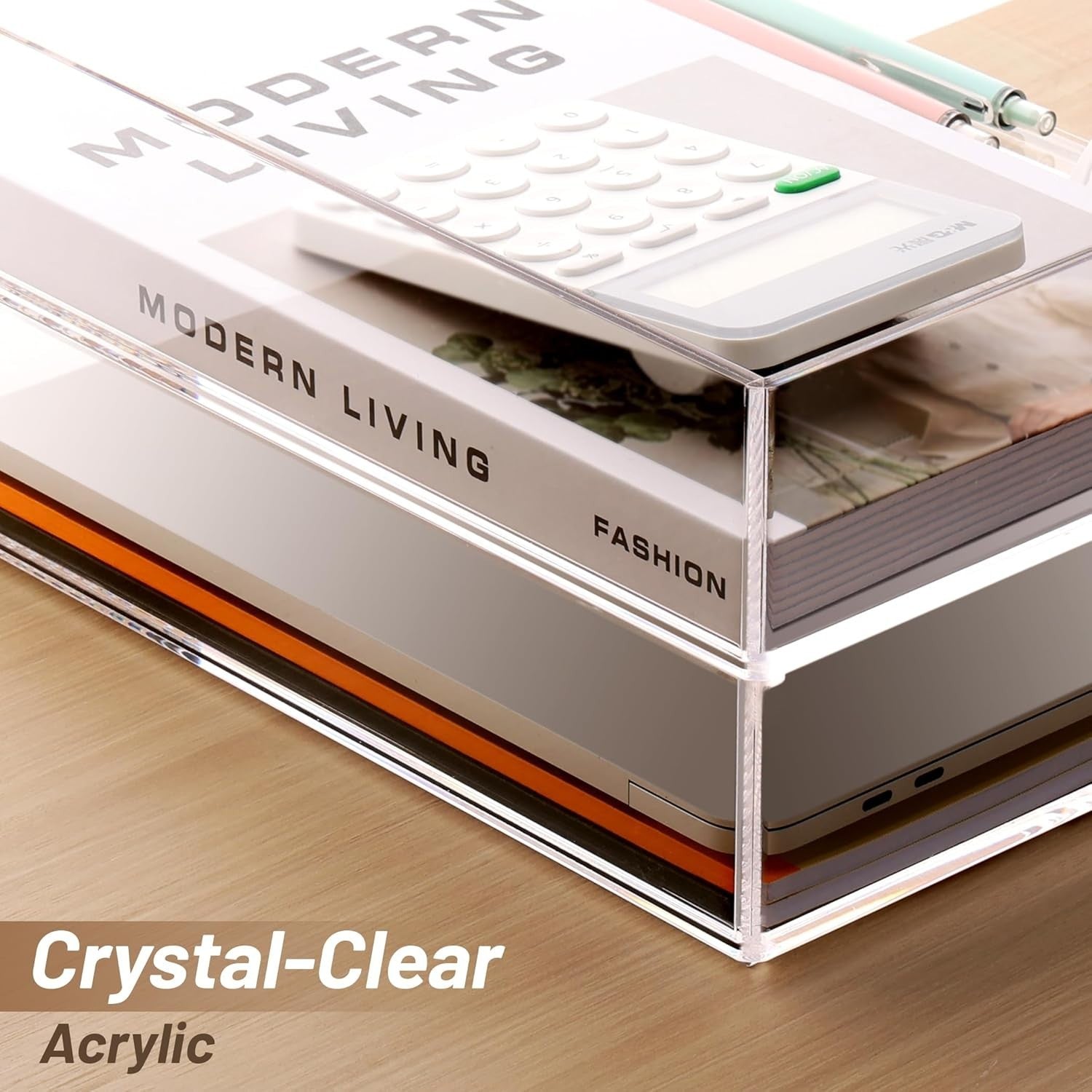 2 Pack Vertical A4 Letter Tray Stackable Clear Acrylic Desk File Organizer