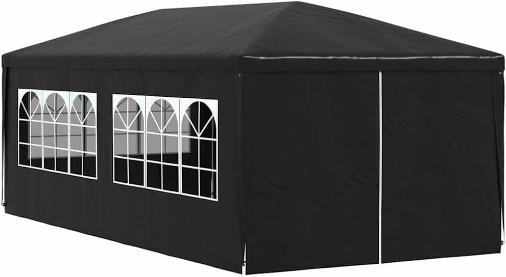 3x6m Anthracite Party Tent Gazebo Marquee Garden Canopy with Sides & Door