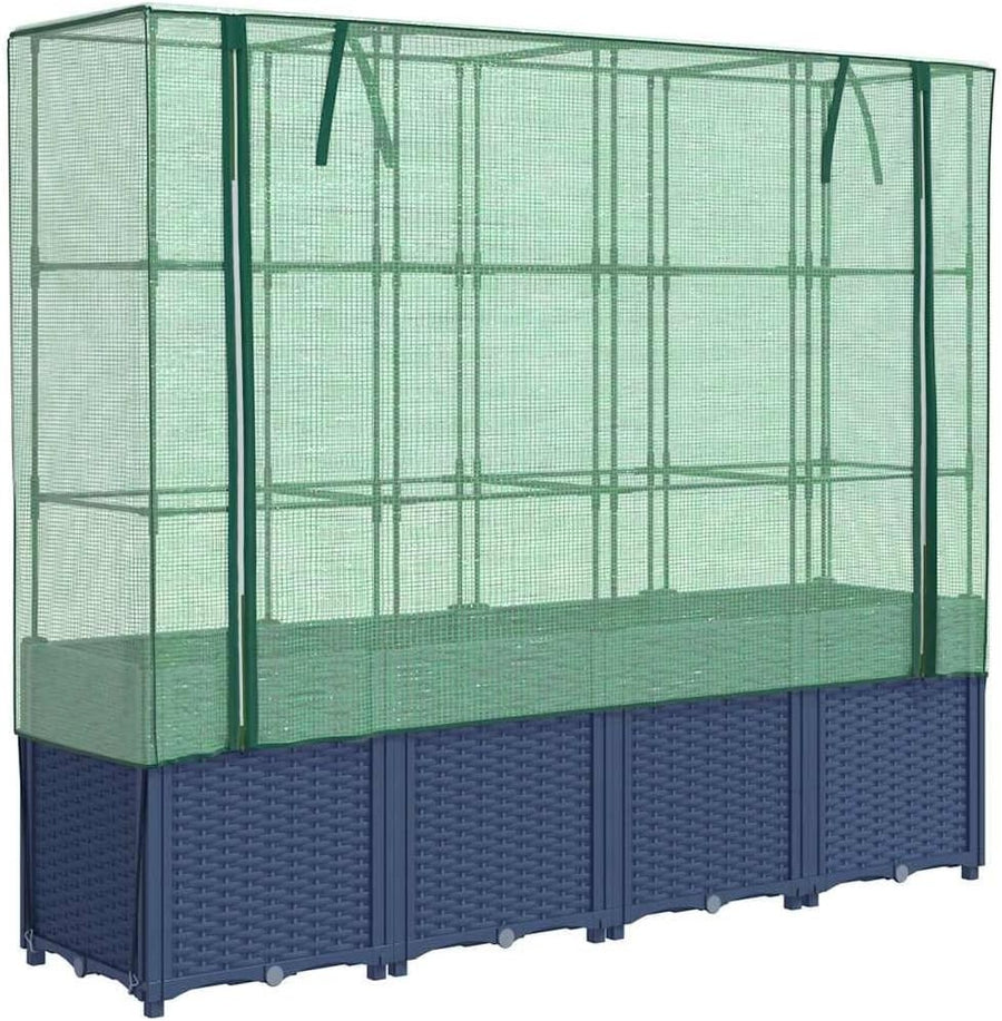Raised Garden Bed Planter 160x40x153cm with Greenhouse Cover – Dark Grey