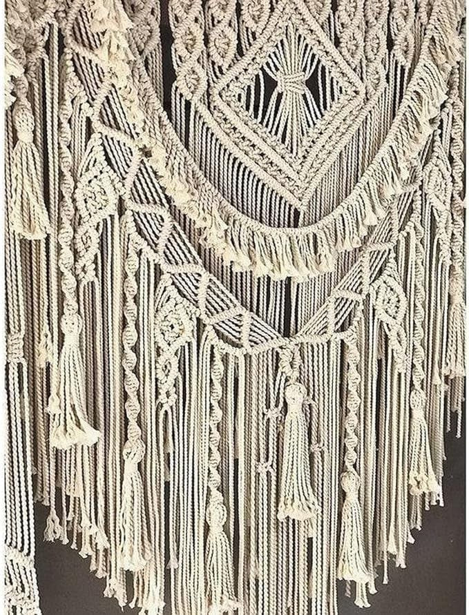 Handmade Macrame Curtain 75x85" Boho Wedding Wall Hanging Decor