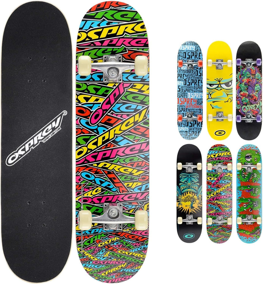 31" Kids Beginner Skateboard Maple Deck 54mm Wheels Double Kick Grip Tape Youth