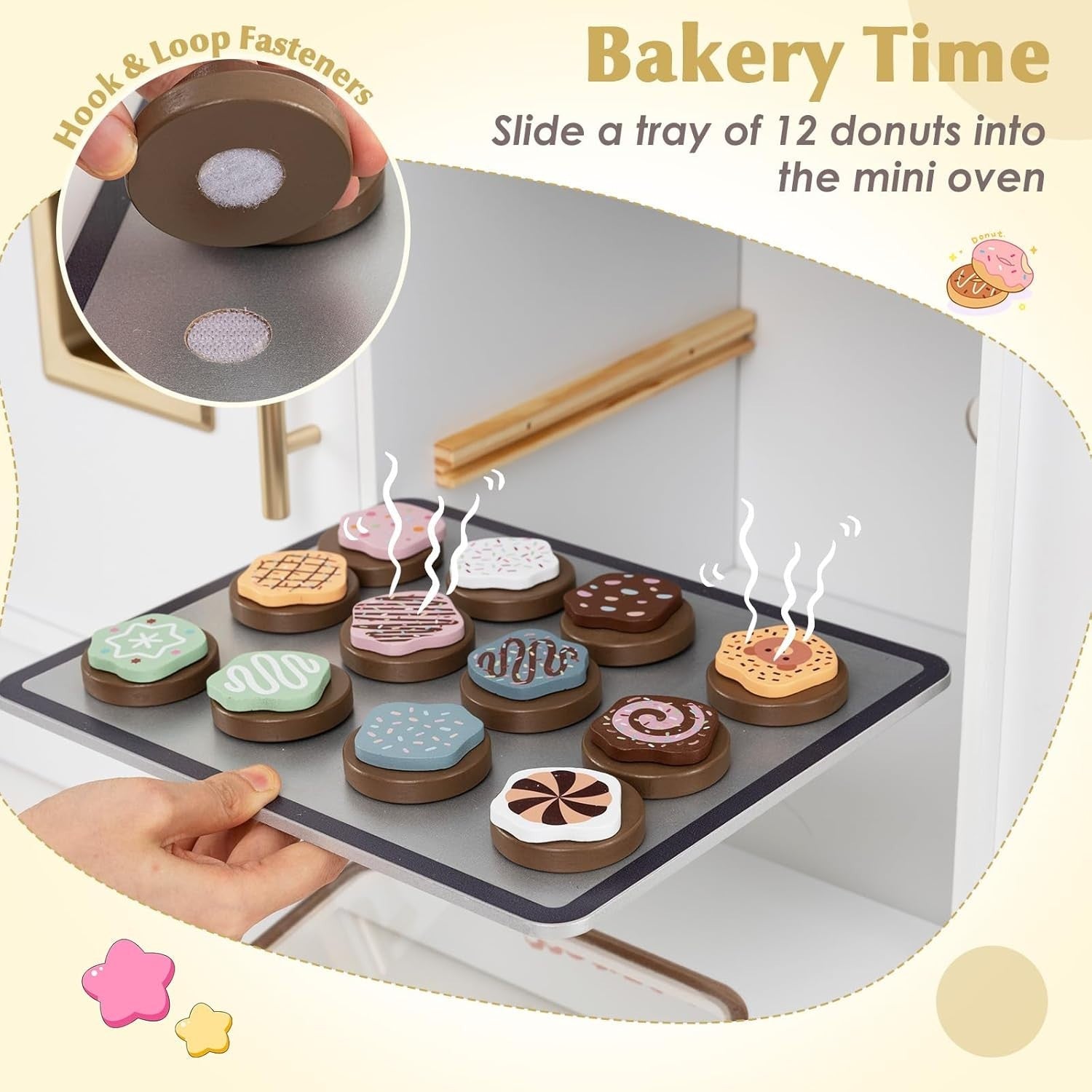 Kids Wooden Play Kitchen Light Sound Coffee Machine White Toy Set