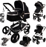 Luxury 3in1 Baby Travel Pram System Foldable Pushchair Car Seat 22kg