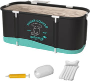 Portable Foldable Bathtub Black Oxford Cloth 45.3"x23.6"x19.7" Freestanding