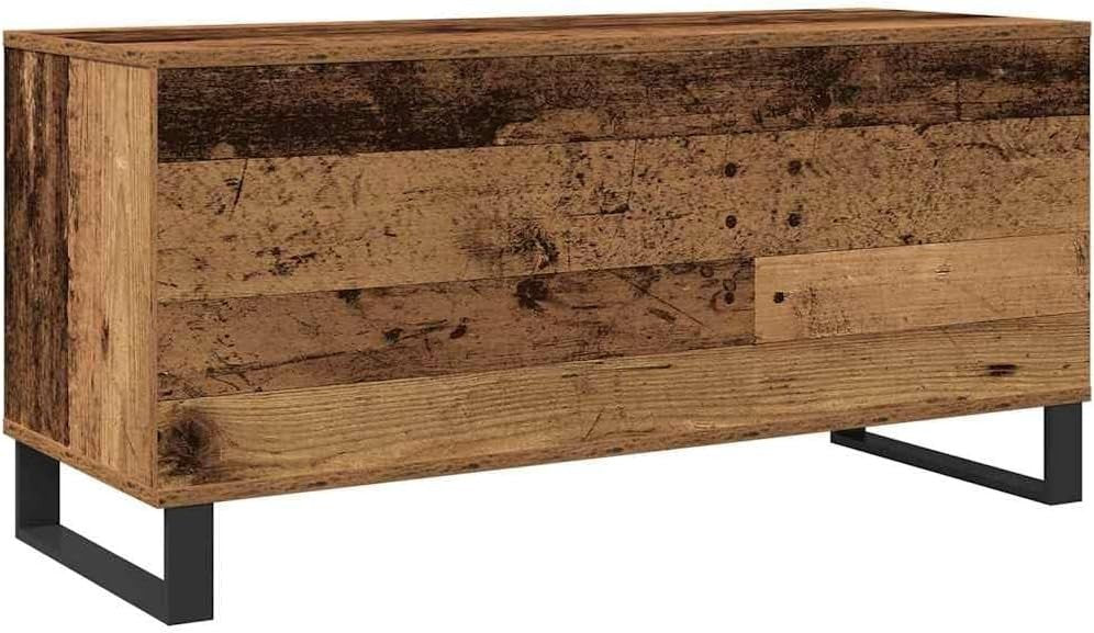 Rustic Solid Wood Media Storage Cabinet with 5 Shelves – Durable & Stylish
