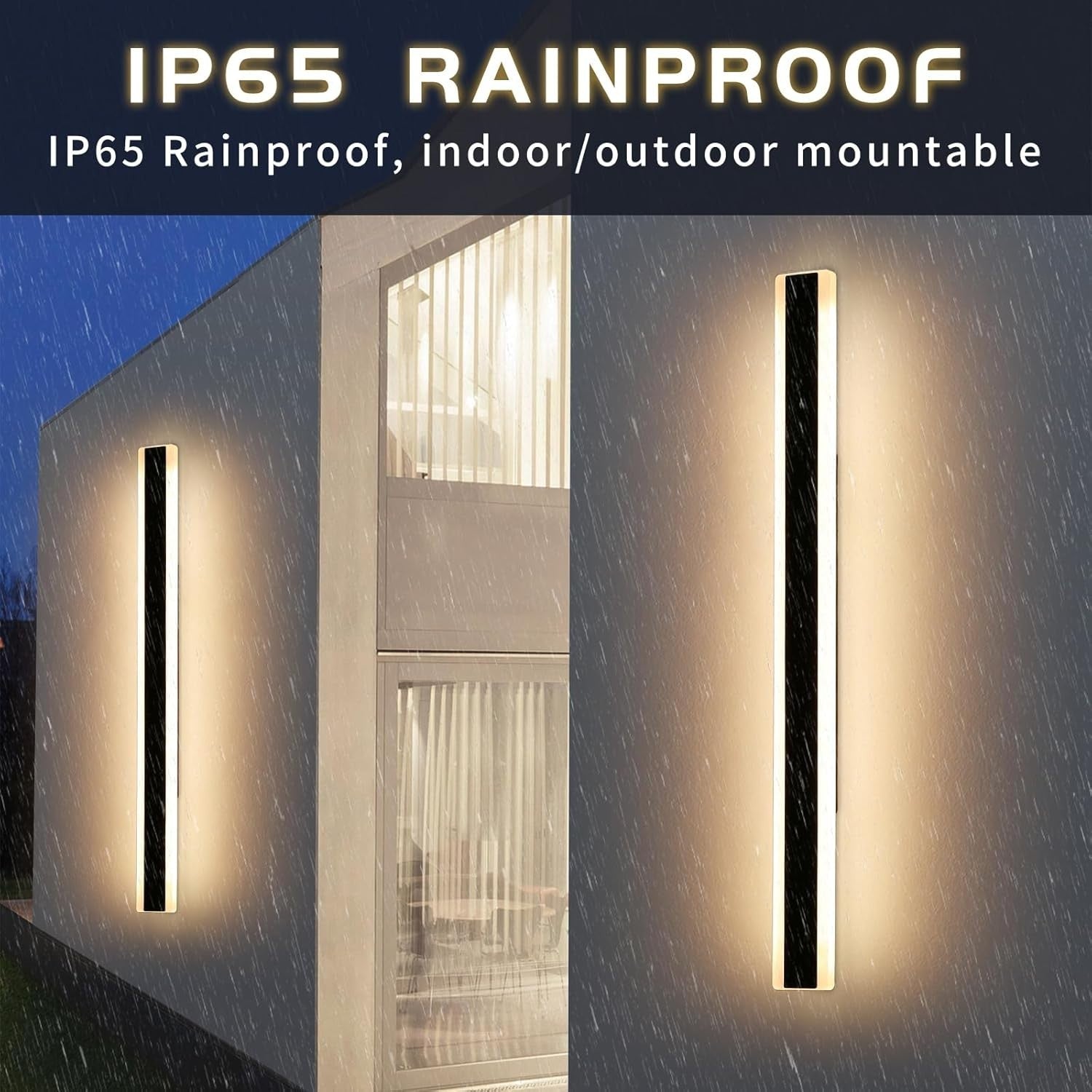 150cm Dimmable Outdoor LED Wall Light 3-Color Remote Control Modern Sconce