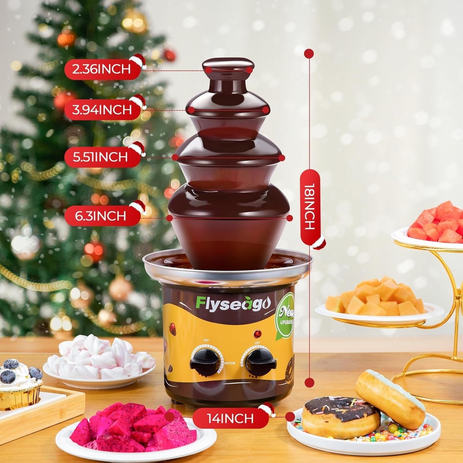 4 Tier Chocolate Fountain Machine Professional Fondue Party Fountain