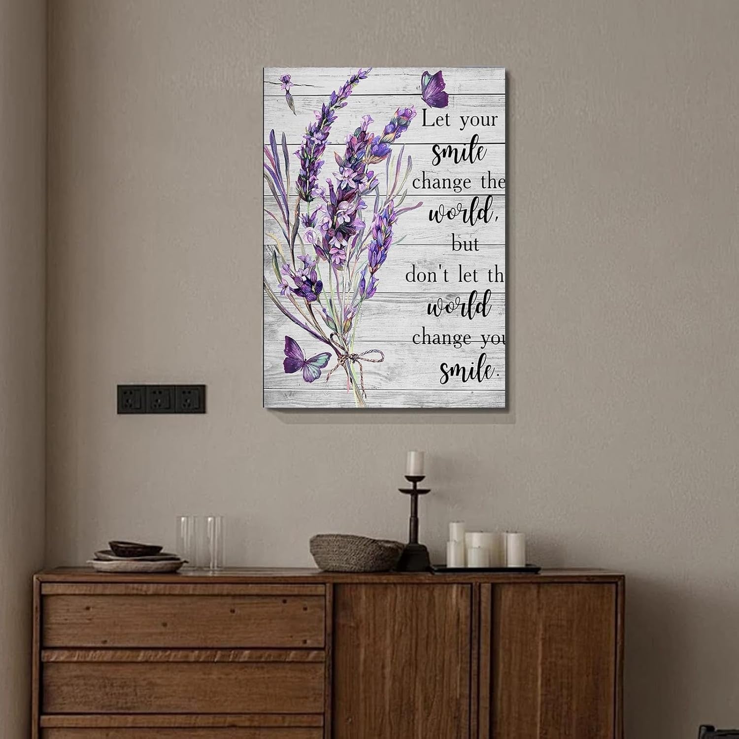 Lavender Quote Canvas Wall Art 12x16 Framed Inspirational Bedroom Decor