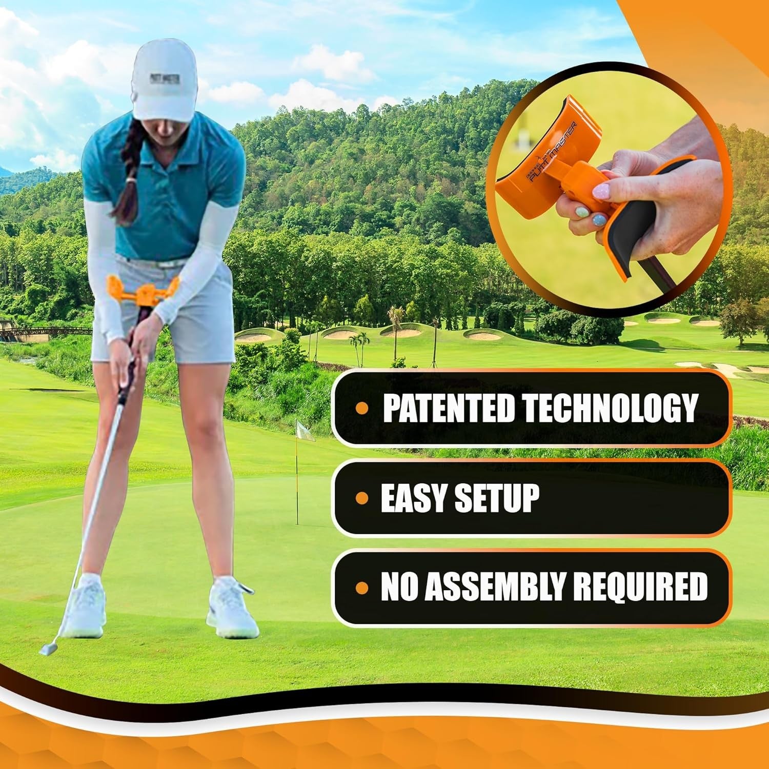 Golf Putting Trainer Aid Precision Short Game Accuracy Tool