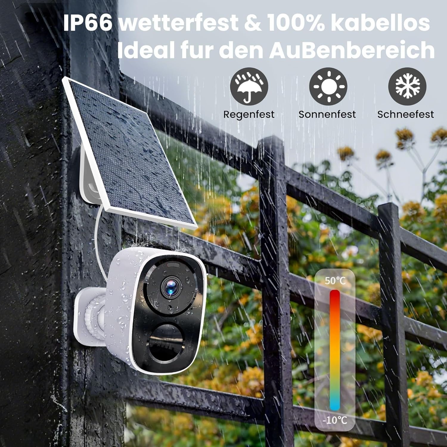 2K Solar Security Camera Wireless Outdoor WiFi Color Night Vision