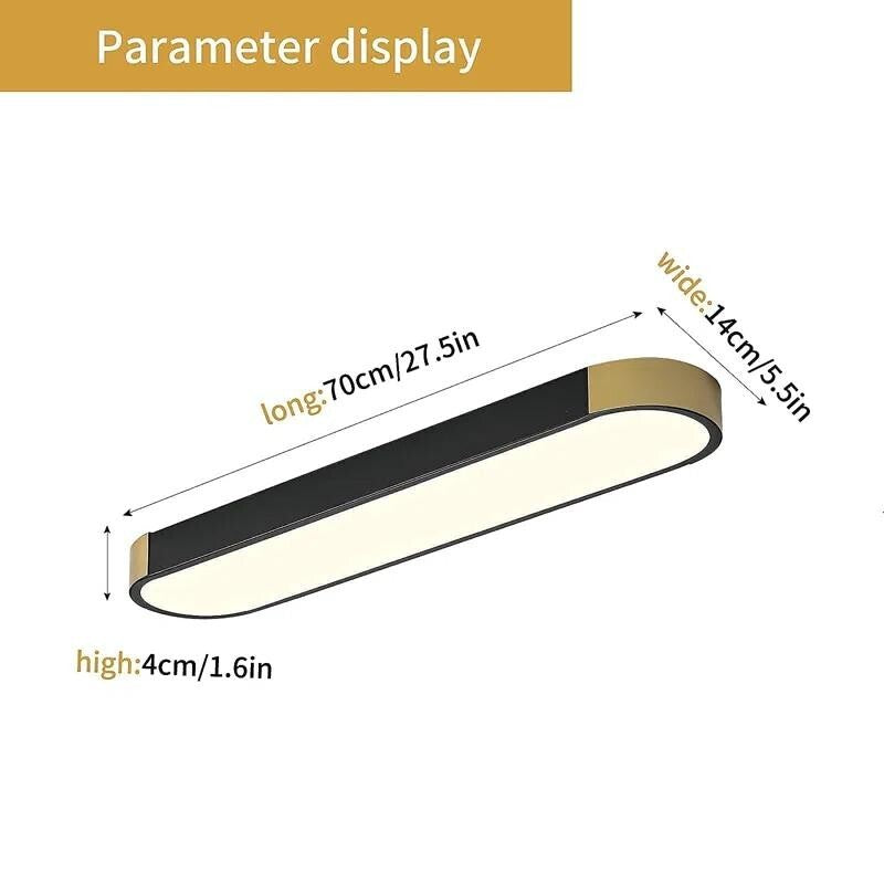 70CM Dimmable LED Ceiling Light Remote Control Gold Black Flush 36W 6500K
