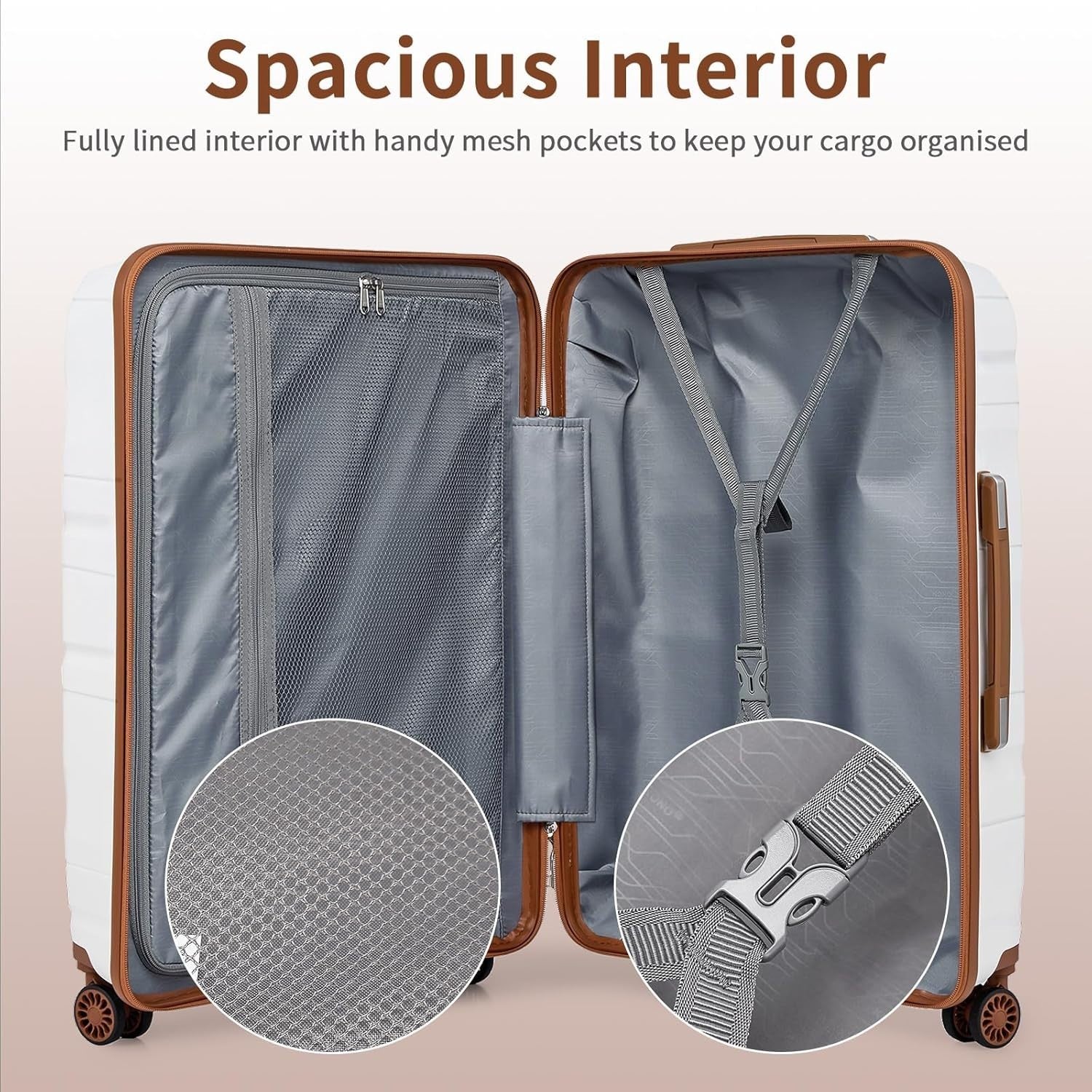 20in Cabin Travel Case Polypropylene Lightweight Hard Shell TSA Spinner