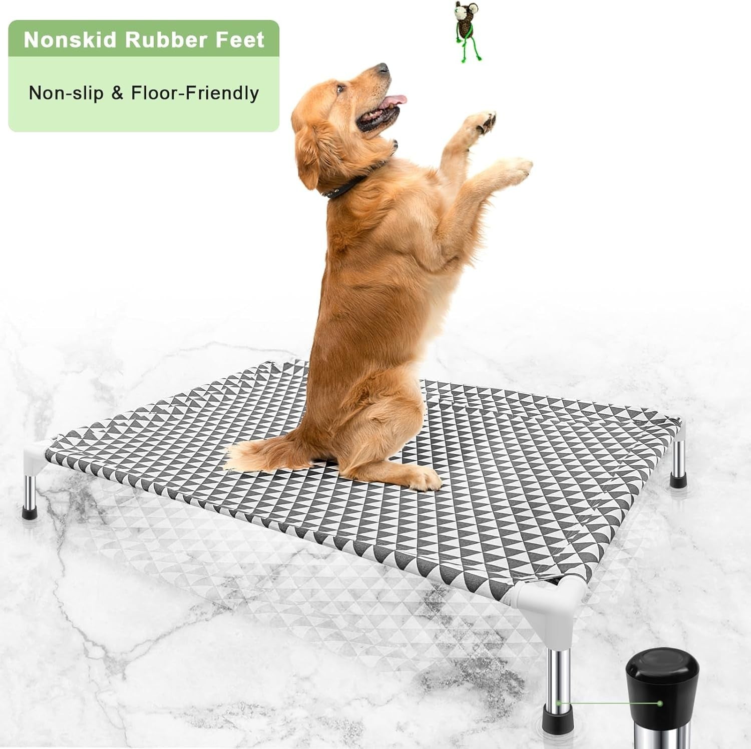 Raised Dog Bed 99x71cm Elevated Outdoor Pet Cot Portable