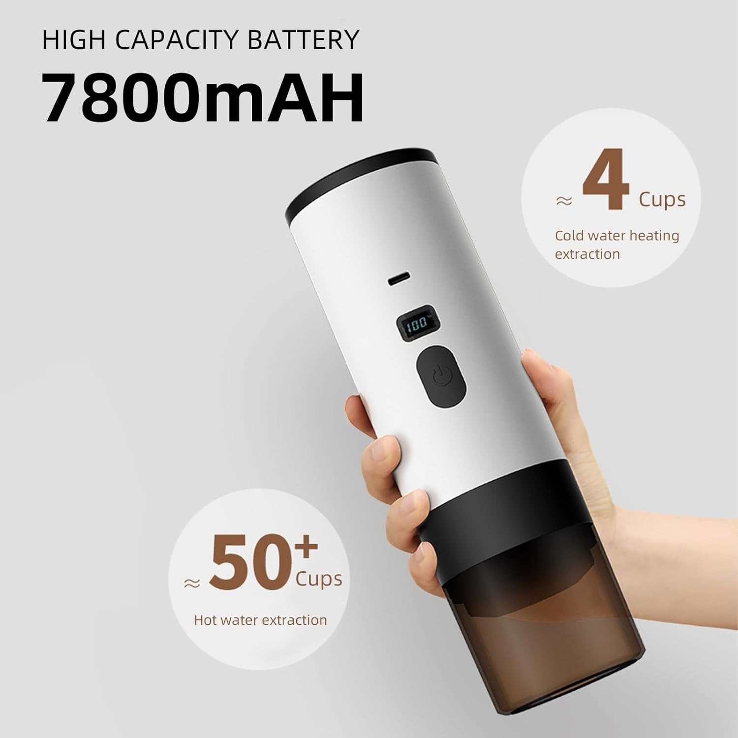 Portable Espresso Maker 15Bar Travel Coffee Machine Wireless Heating Digital Cup