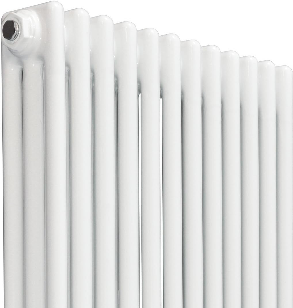 White Triple Column Horizontal Radiator 600x1190mm High Heat Output