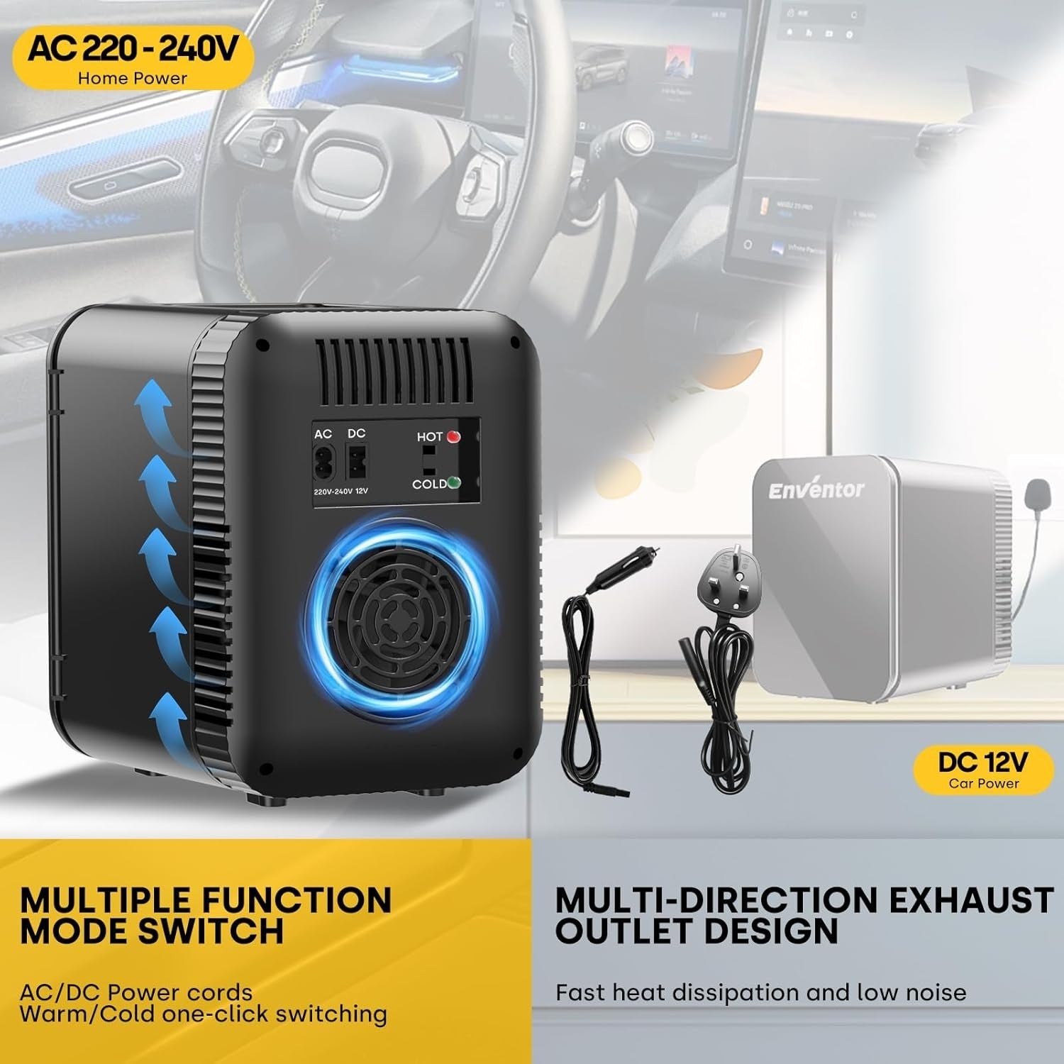 Portable 4L Mini Fridge Cooler & Warmer Compact Bedroom Car Travel