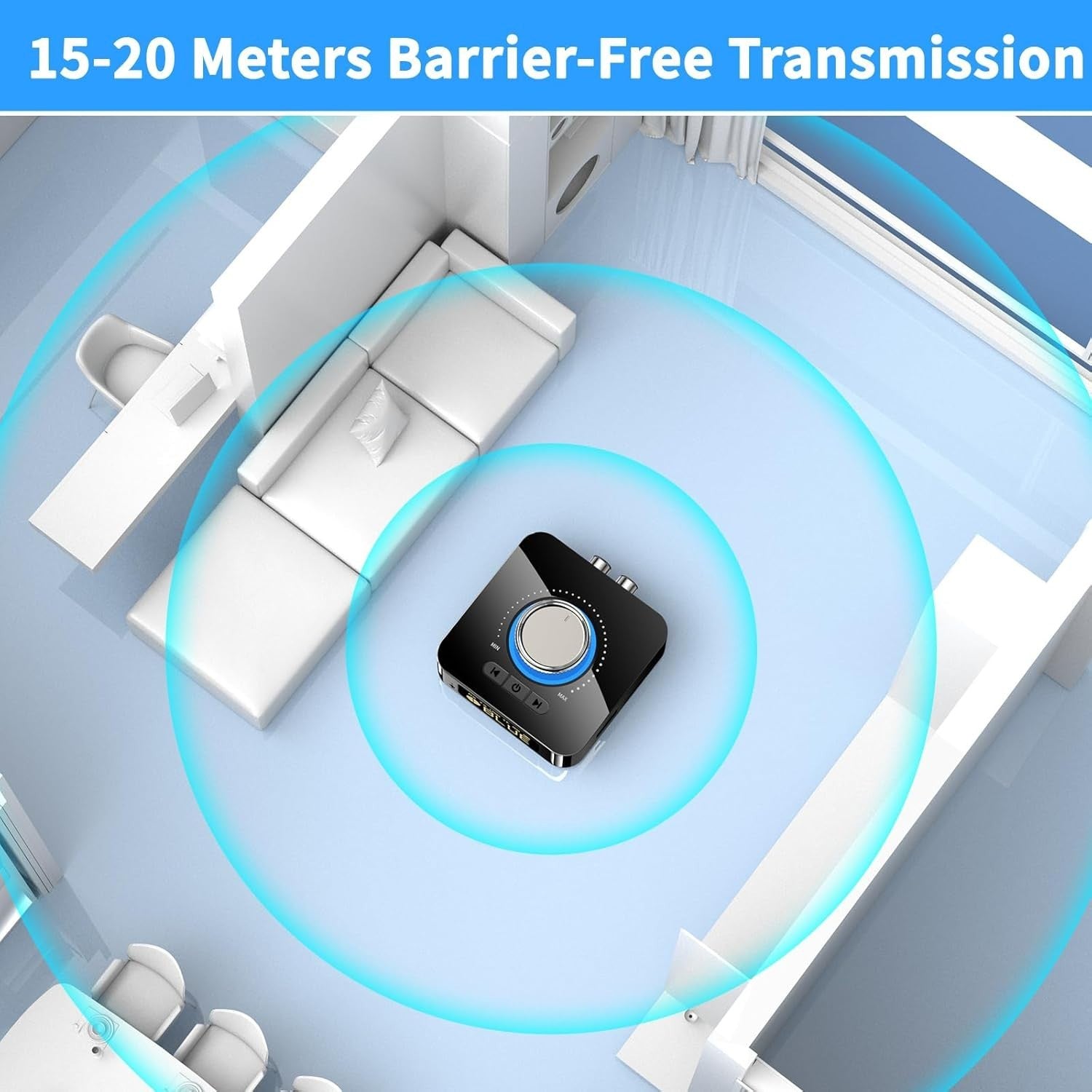 Bluetooth 5.4 Audio Receiver | HiFi Wireless Adapter | AUX RCA Dual Pairing