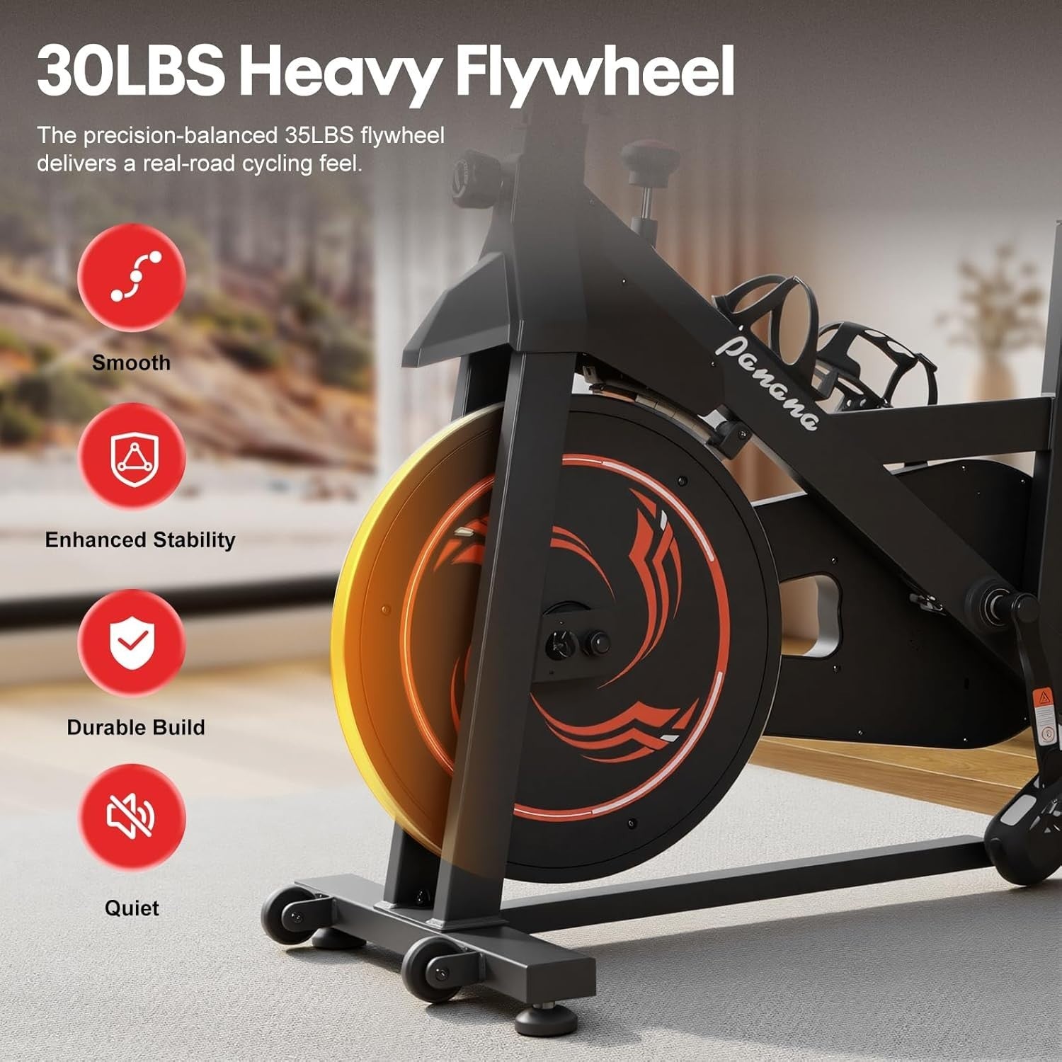 Silent Magnetic Spin Bike w/ LCD Display, Heart Rate Sensor & Adjustable Seat