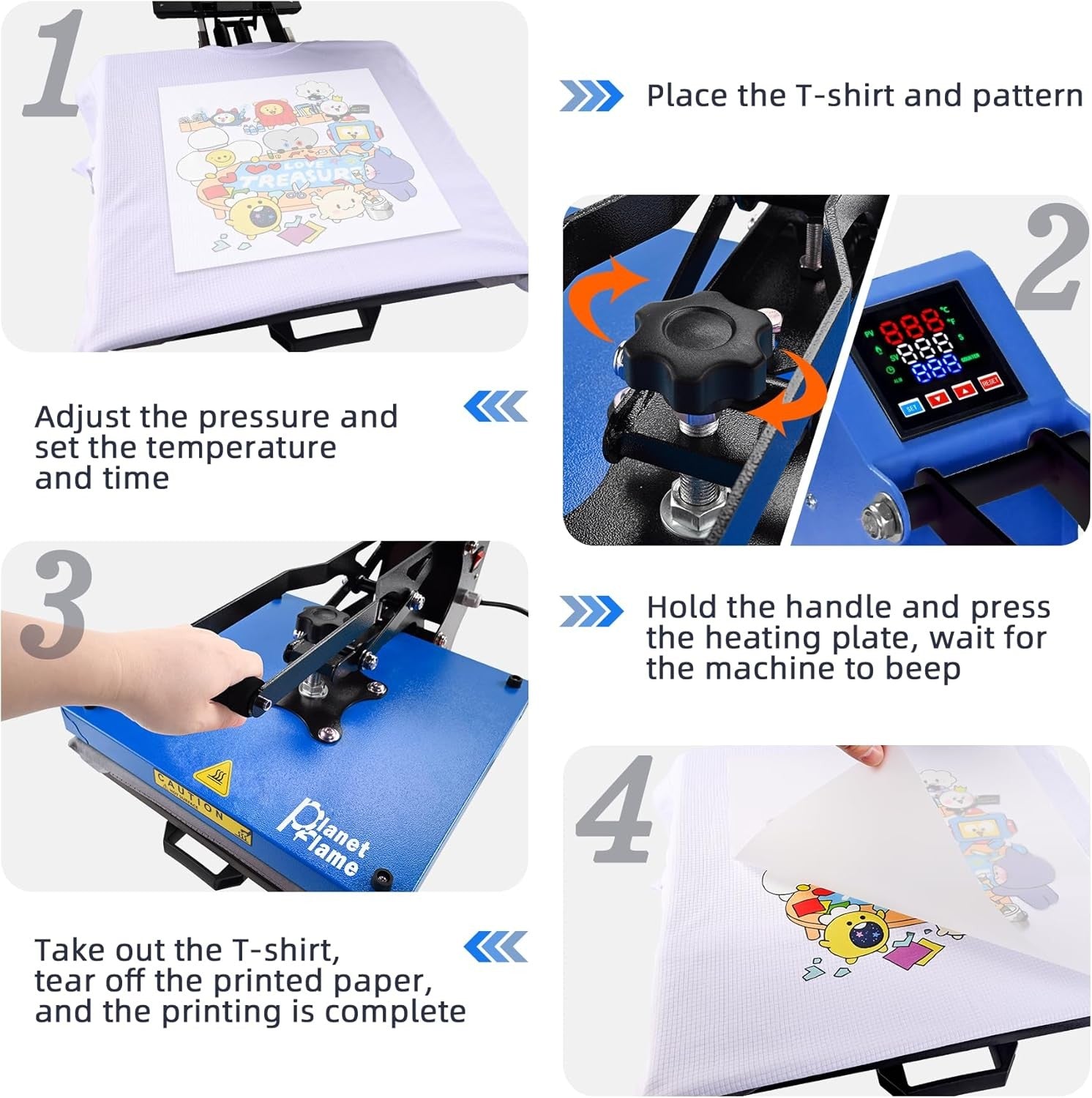 15x15 Heat Press Machine Pull Out Digital 1600W T-Shirt Vinyl Transfer