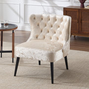Retro Wingback Accent Chair Velvet High Back Tub Armchair