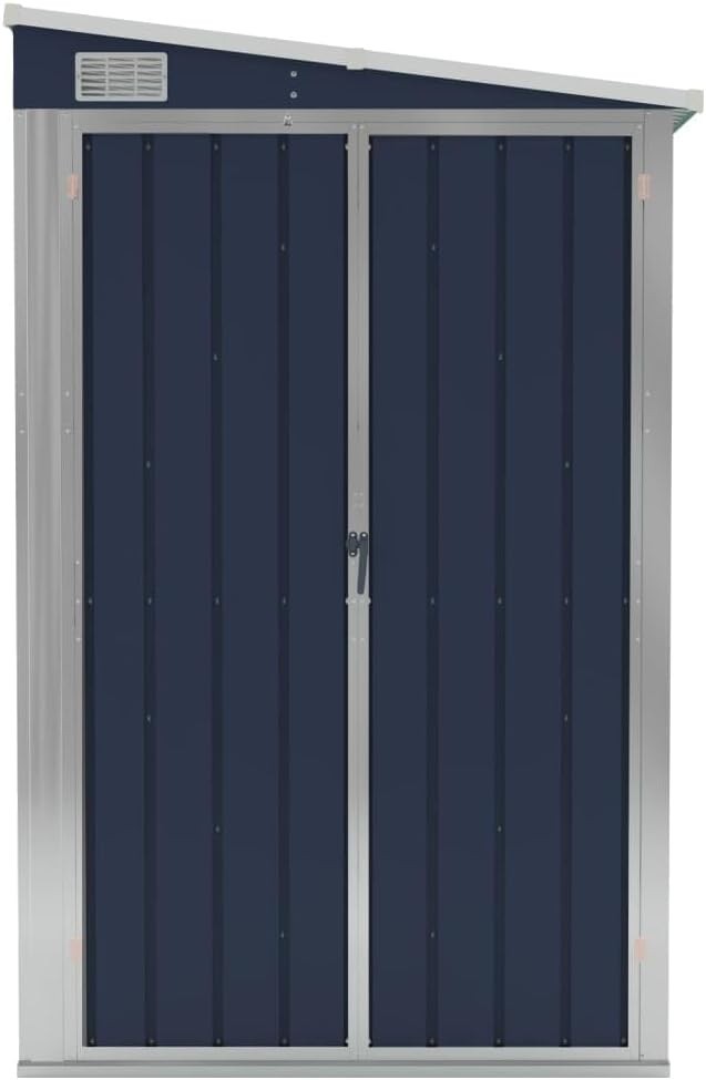 Wall-Mounted Garden Shed 3.82x1.78m Outdoor Tool Storage Steel