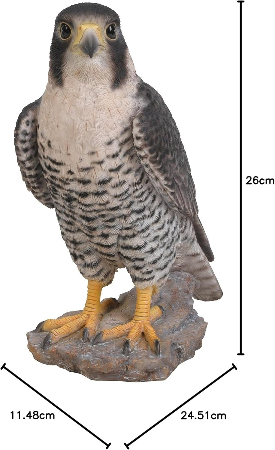 Realistic Peregrine Falcon Resin Ornament • Garden Bird Statue 10.2cm