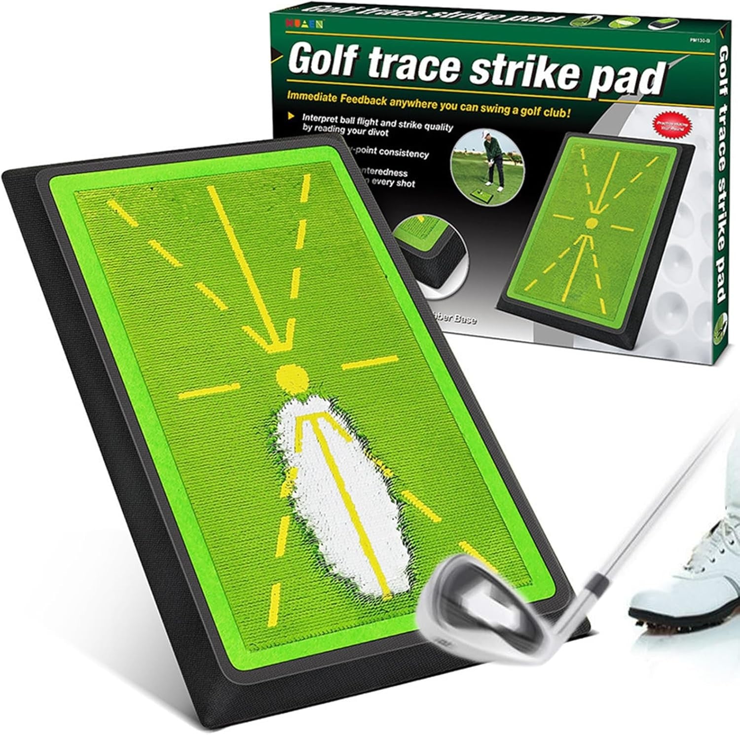 Golf Swing Mat Training Pad with Instant Feedback Anti Slip Base
