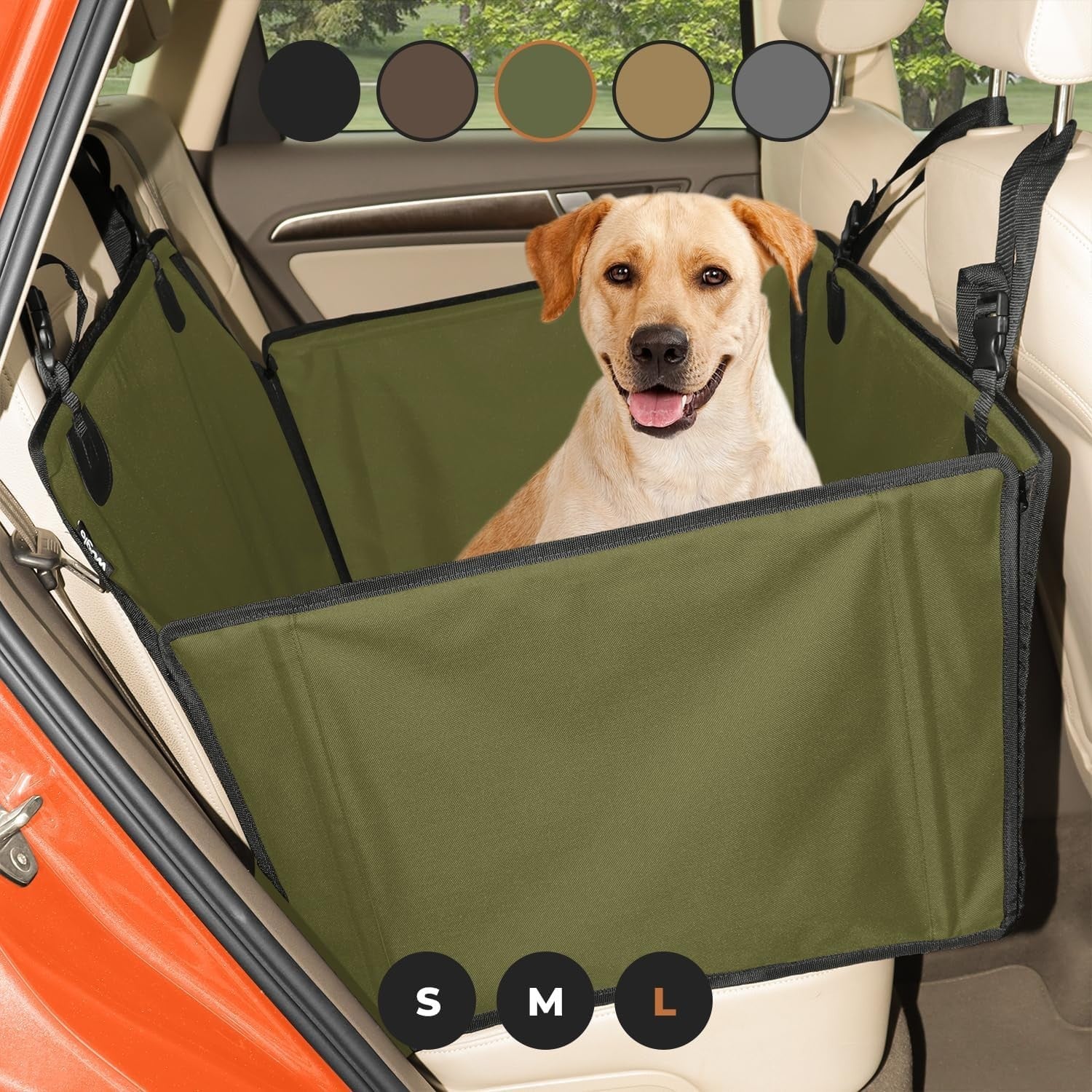 Heavy Duty Dog Car Seat Waterproof Travel Bed Safety Belt Up To 26kg