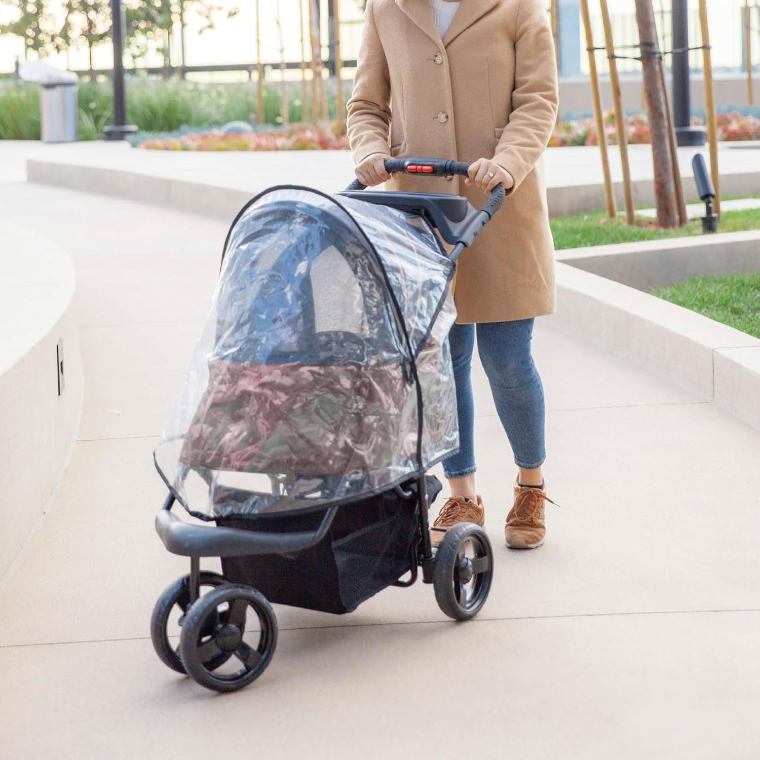 Universal Dog Stroller Rain Cover Windproof Clear Pet Pushchair Shield