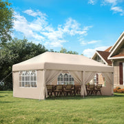 3x6M Beige Pop Up Gazebo With Removable Sidewalls Waterproof Outdoor Tent
