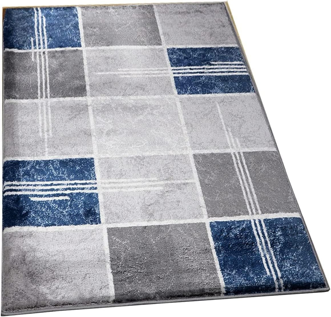 Navy Blue Area Rug 120x170cm Soft Thick Pile Non Shed Living Room Carpet