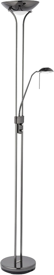 Mother Child Floor Lamp Uplighter Reading Light Black Chrome Dimmable