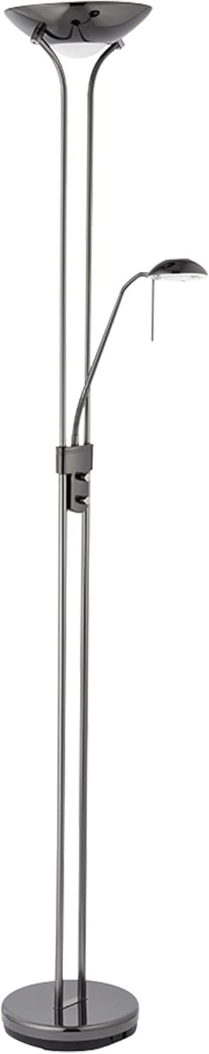 Mother Child Floor Lamp Uplighter Reading Light Black Chrome Dimmable