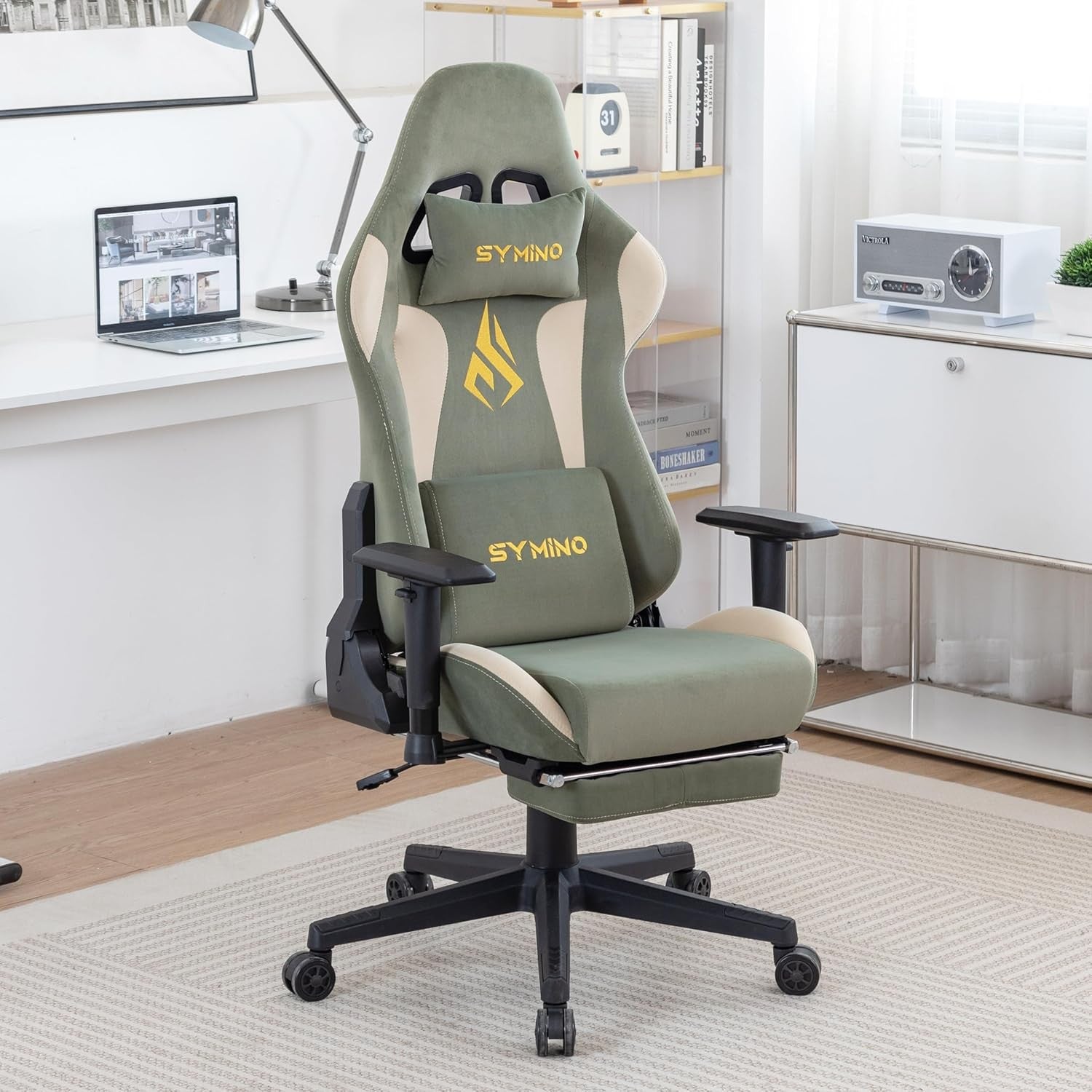 Gaming Chair with Footrest Ergonomic PC Computer Chair Adjustable
