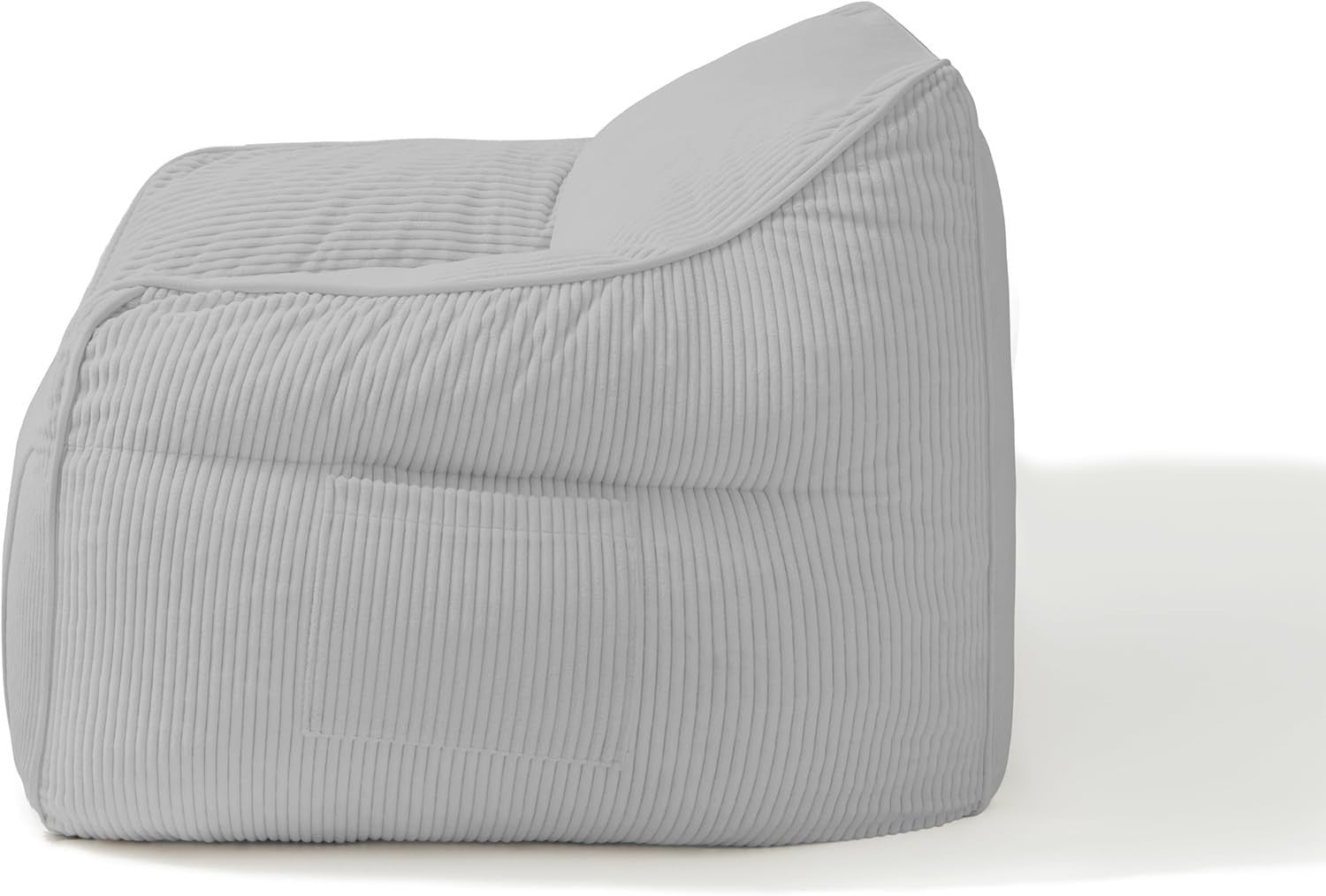 Giant Corduroy Bean Bag Chair with Foam Filling Soft Cozy Living Room Seat