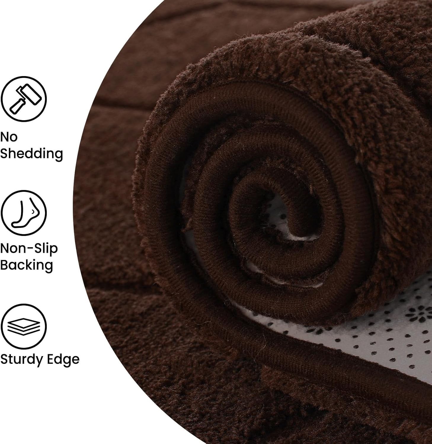 Coffee Brown Area Rug 140x200cm Short Pile Washable Anti Slip Living Room