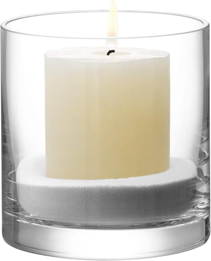 Clear Glass Cylinder Vase 12cm Minimalist Flower Tea Light Candle Holder