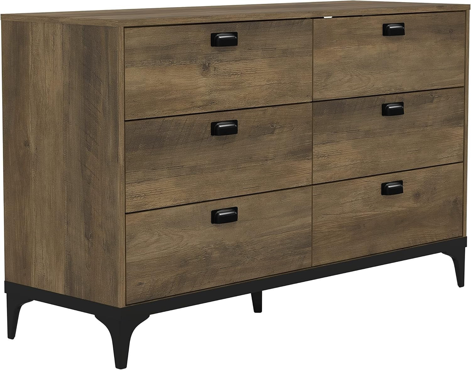 6 Drawer Chest Knotty Oak Storage Cabinet Bedroom Hallway Organizer