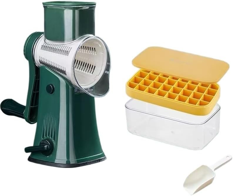 Manual Ice Shaver Snow Cone Slushie Maker Hand Crank Portable Set