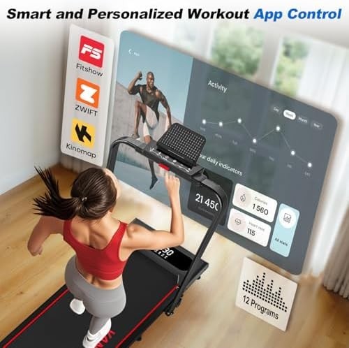 6in1 Folding Treadmill 12km/h 9% Incline Under Desk Walking Pad 350lbs Heavy