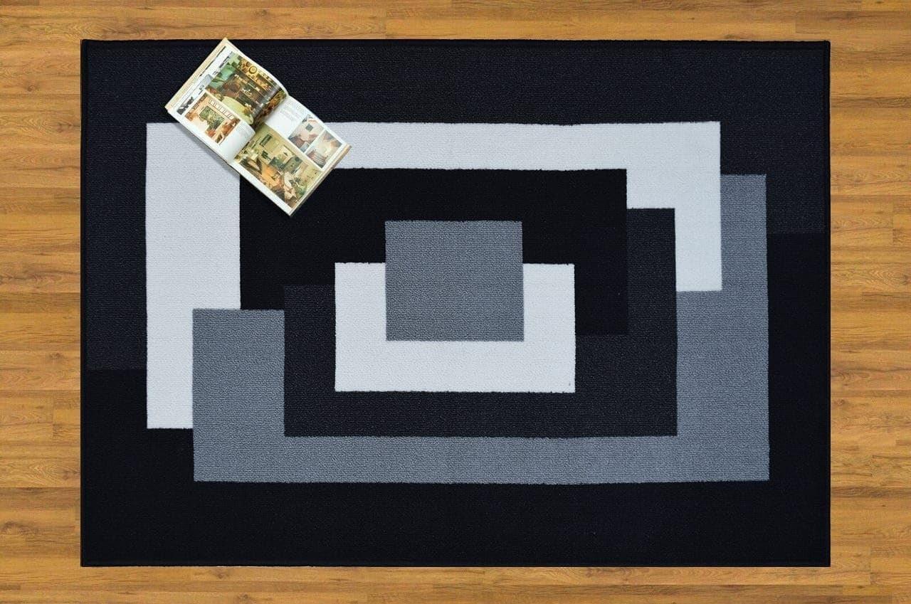 Modern Geometric Area Rug 120x170cm Non Slip Living Room Bedroom Carpet