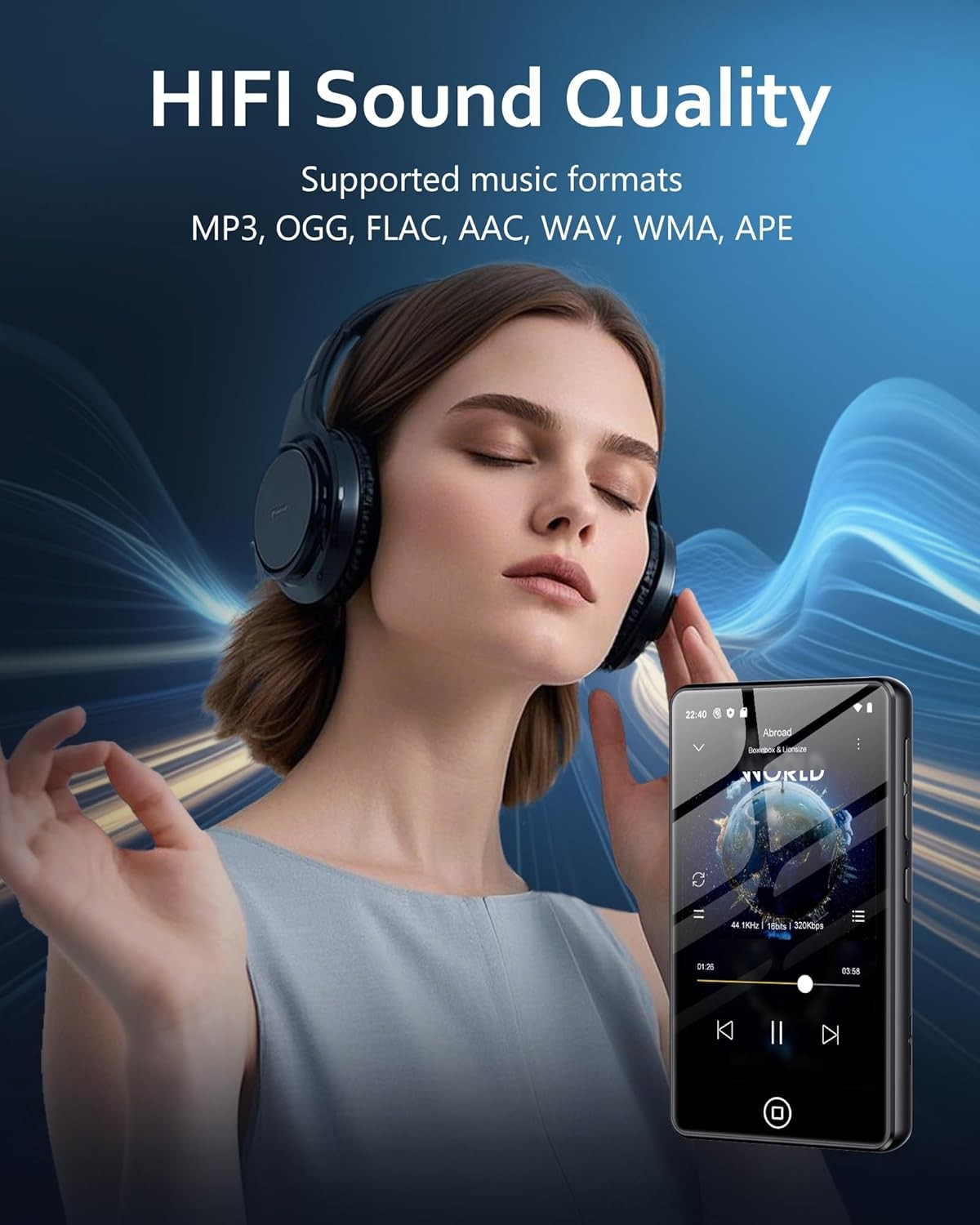 144GB MP3 Player Bluetooth WiFi Android Spotify Amazon Music Player