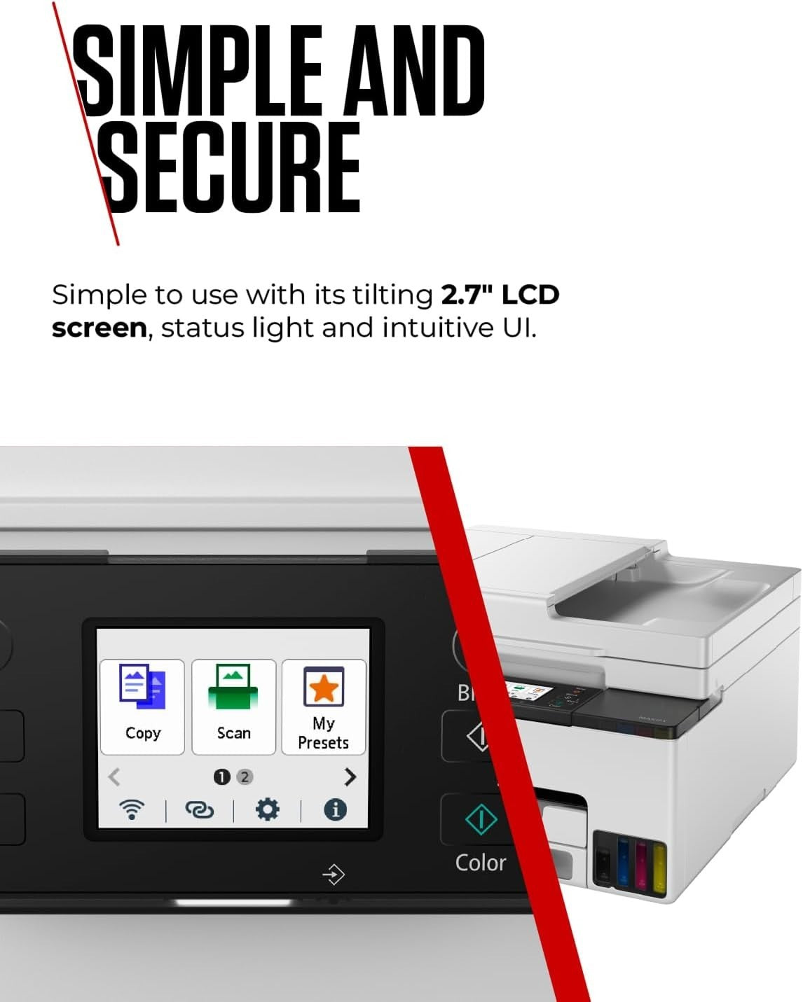 White Wireless Colour Inkjet All-in-One Printer A4 Copy Scan Fax MegaTank