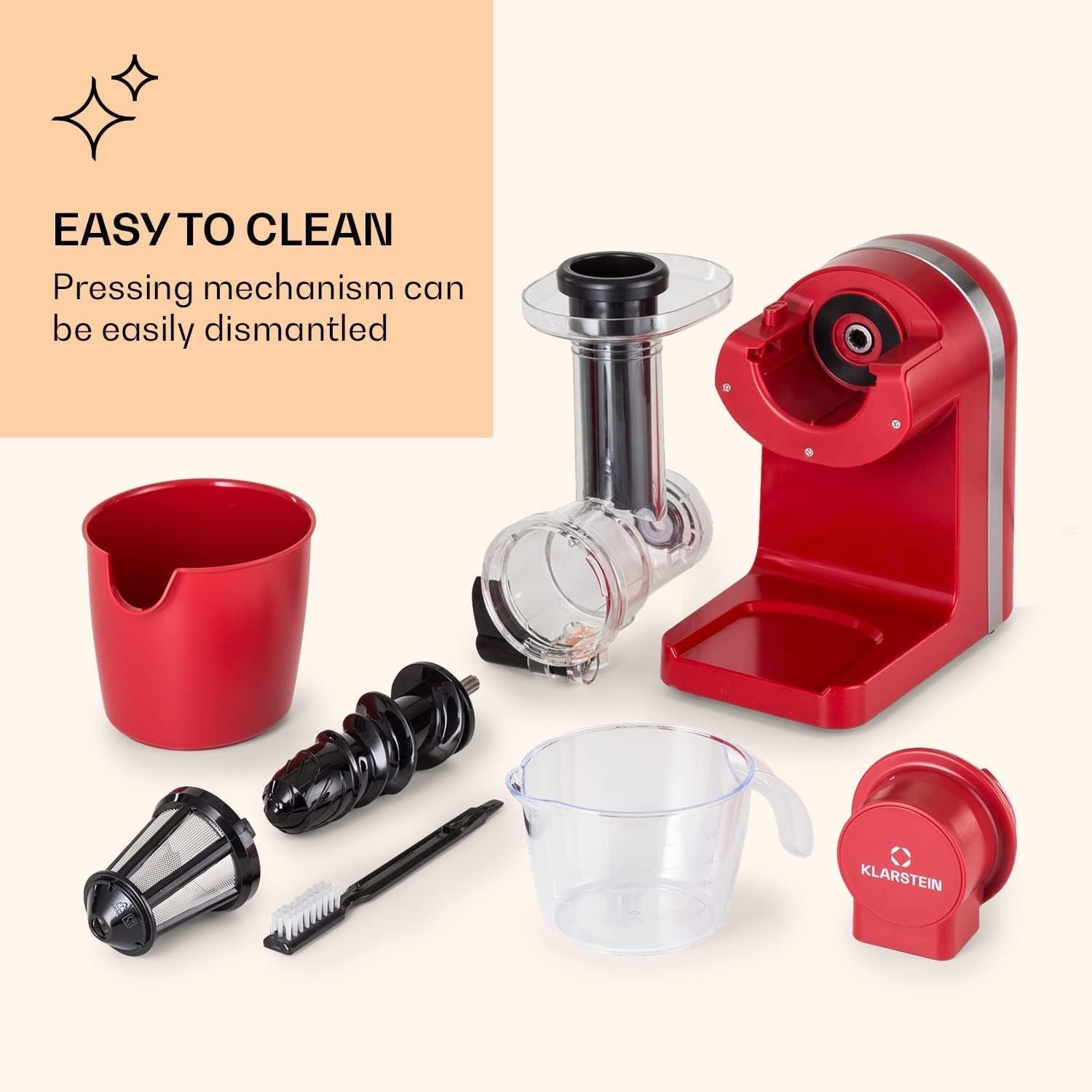 Slow Juicer 200W Vertical Cold Press Quiet Motor BPA Free Easy Clean