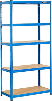 Heavy Duty Blue 5-Tier Garage Shelving Unit 180x90x45cm Adjustable