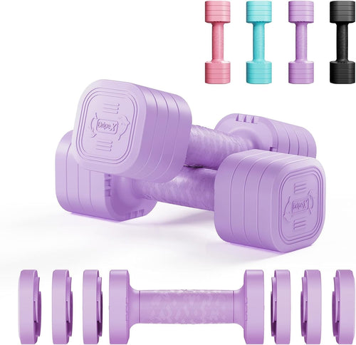Adjustable Dumbbells 2.5KG Pair 4-in-1 Compact Non-Slip Fitness